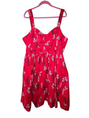 Disney size 20 Lilo and Stitch retro cut-out red and white sleeveless dress